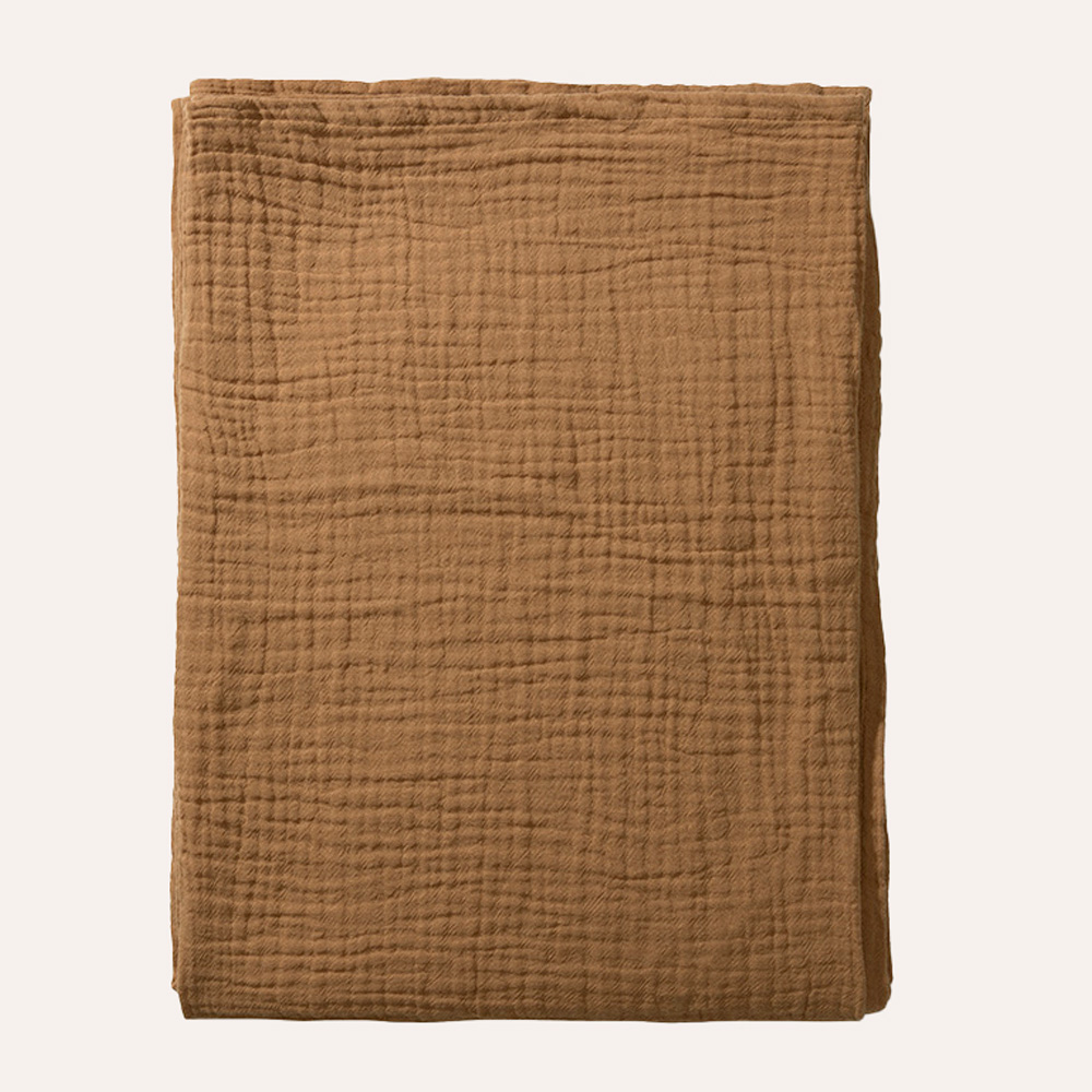 MUSLIN FLAT SHEET / SWADDLE BLANKET | 100 X 140 CM | TAN