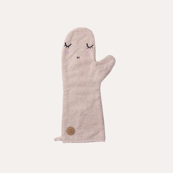 Baby wash cloth lara unicorn design in light pink one size made of organic cotton from Petite Amélie 