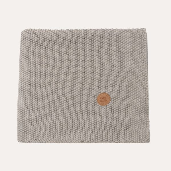 Beige baby blanket 80x100 cm made of organic cotton from Petite Amélie