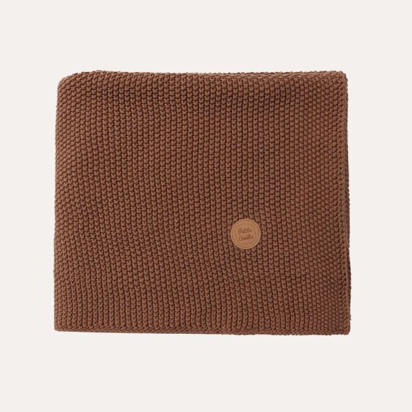 Brown baby blanket 80x100 cm made of organic cotton from Petite Amélie