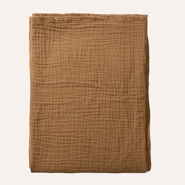 Brown muslin swaddle 75x100 cm organic cotton from Petite Amélie 