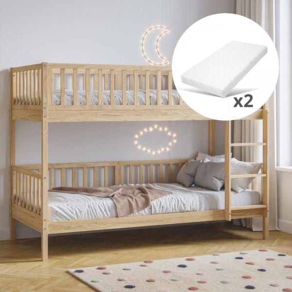 Bunk bed for kids Plume in natural wood 90x200 cm from Petite Amélie