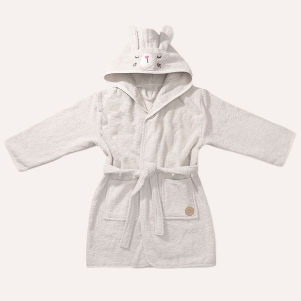 Children's bathrobe size 110-122 with bunny design in beige from Petite Amélie