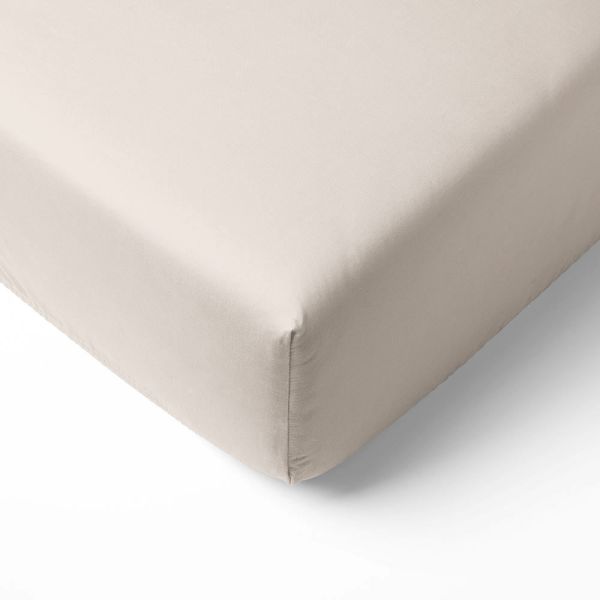 Crib fitted sheet 60x120 cm made from cotton in beige by Petite Amélie