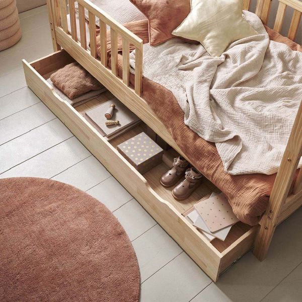 Kids storage for under cabin bed 160x80 cm made from wood in natural from Petite Amélie