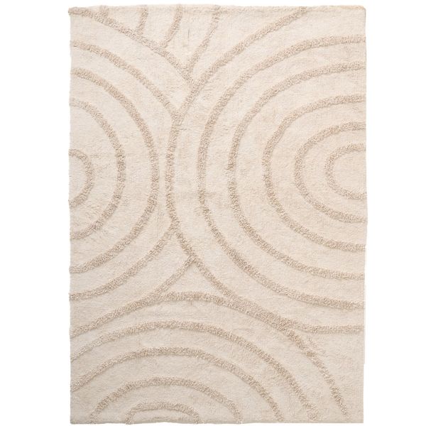 Geometric carpet in beige with grey pattern 120x170 made of cotton from Petite Amélie