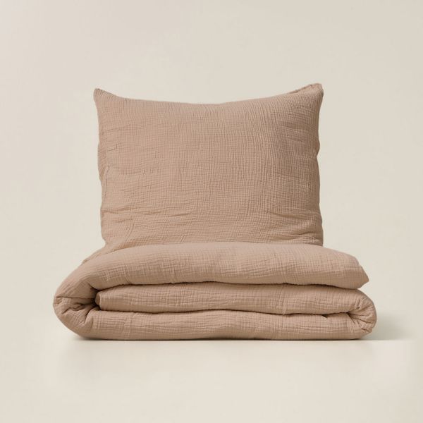 Muslin duvet cover 120x150 cm in dusty pink made of organic cotton from Petite Amélie