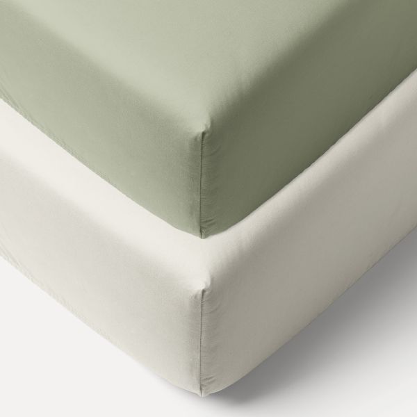 Olive green fitted sheet 45x90 cm made of organic cotton from Petite Amélie 