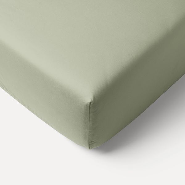 Olive green fitted sheet 60x120 cm made of organic cotton from Petite Amélie 