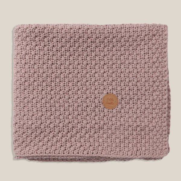 Pink baby blanket 100x150 cm made of organic cotton from Petite Amélie
