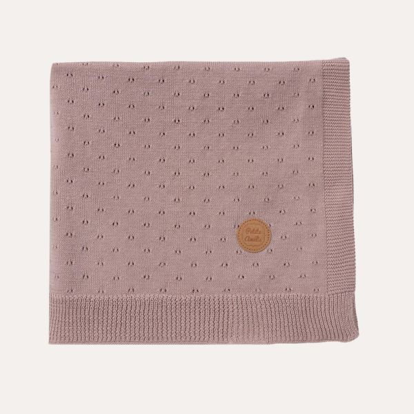 Pink baby blanket 80x100 cm made of organic cotton from Petite Amélie