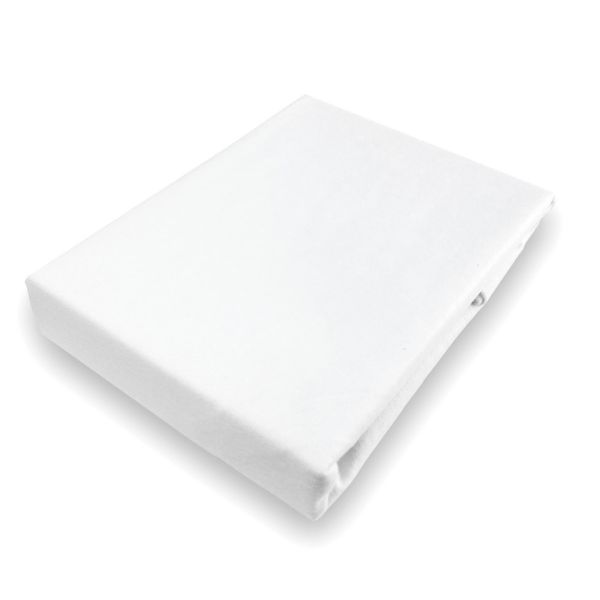 Single bed mattress protector in white made of cotton and polyester from Petite Amélie