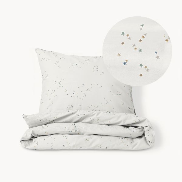 Stars duvet cover set 120x150 cm made of cotton in off-white from Petite Amélie 