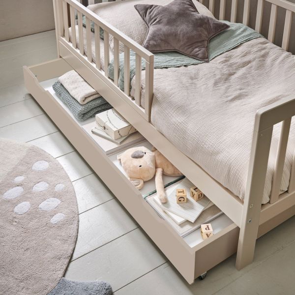 Toddler bed drawers from wood in oatmeal from Petite Amélie