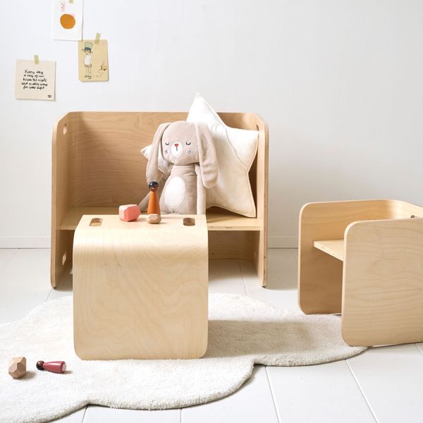 Toddler table and chairs from wood in natural from Petite Amélie