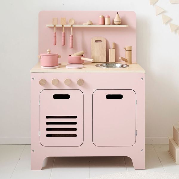 Toy Kitchen made from wood in pink from Petite Amélie