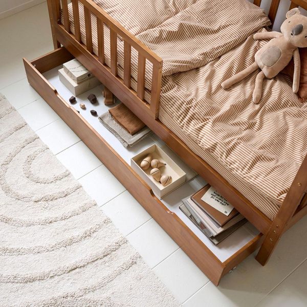 Underbed drawers with wheels 80x160 cm from wood in walnut from Petite Amélie