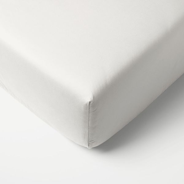 White fitted sheet 40x90 cm made from cotton by Petite Amélie