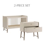 Baby cot bed wood «ROSEAU» in walnut ✔️ Petite Amélie