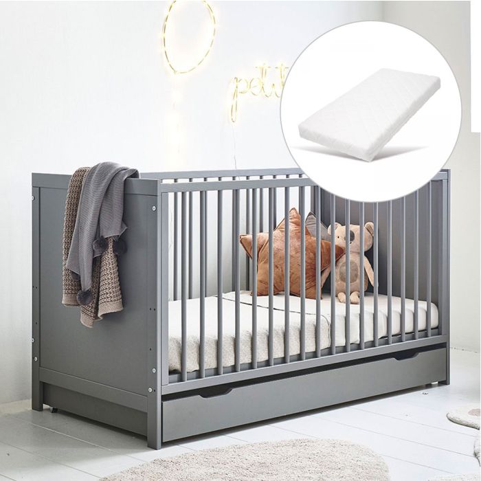 Baby cot bed 140x70 NUAGE grey Petite Amelie