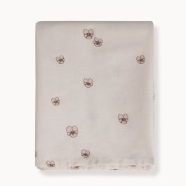 Baby Flat Sheet «PANSY» 75x100 Beige & Pink ️ Petite Amélie