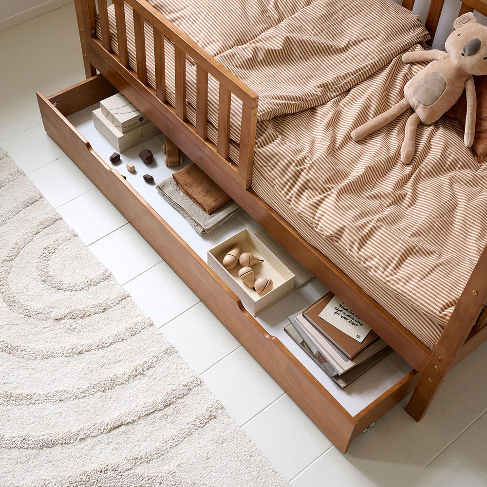 UNDER BED DRAWER FOR KIDS HOUSE BED «MAISON» (160 X 80 CM ) | WALNUT