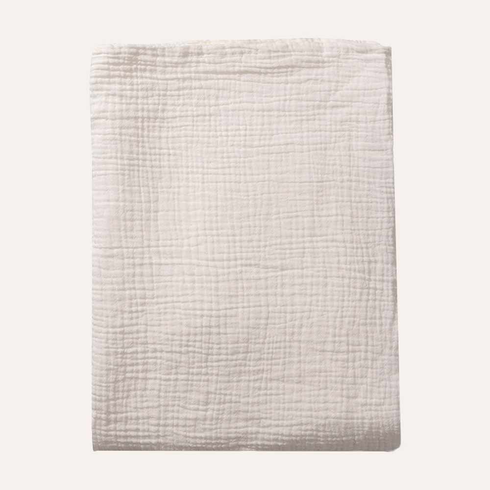 MUSLIN FLAT SHEET / SWADDLE BLANKET | 100 X 140 CM | WHITE